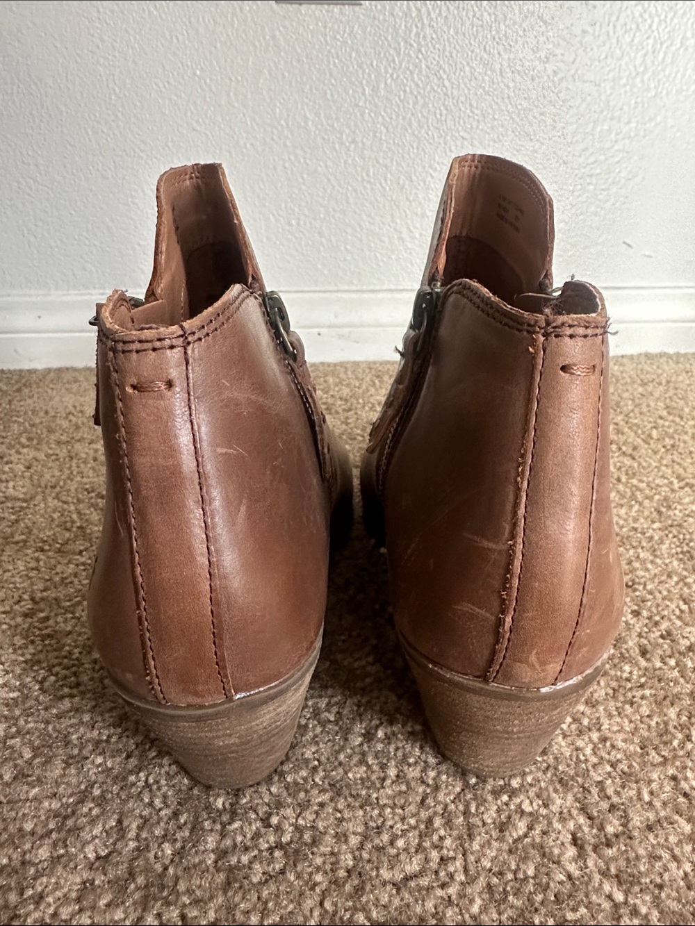Frye Women’s Brown Judith Ankle Boots Double Zipper SZ 9.5 - Picture 4 of 11